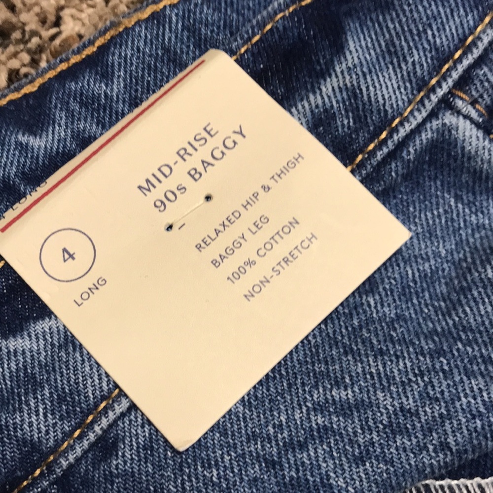 🐠Universal Thread Mid Rise 90’s Baggy Cuff Jeans Size 4 Long | NWT - Picture 6 of 8